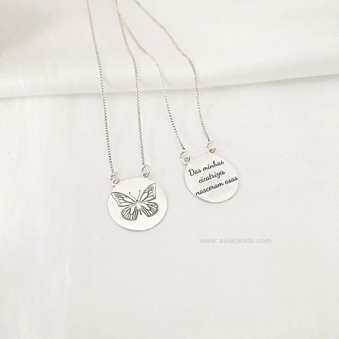 Escapulário Borboleta em prata 925