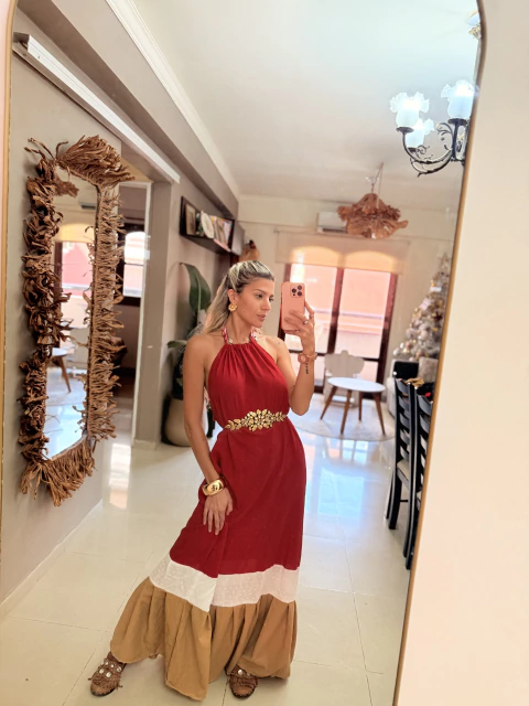 Vestido Noelia vuelo Maíz