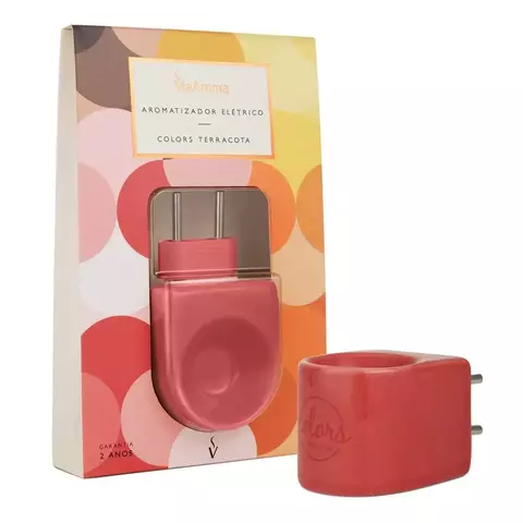 Aromatizador Elétrico Colors Terracota Vermelho - Via Aroma