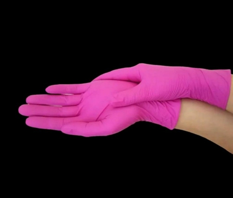 01 CX C/ 100 Luvas de Nitrilo Pink - SuperMax