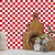 Papel de Parede Autocolante Xadrez Vermelho E Branco Quadrados 2,5 X 2,5 Vinil Lavável - DPXA11