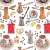 Papel De Parede Clássico Louças Croissant E Café Sobre Fundo Branco Lavável Vinil - DPCL30 - comprar online