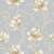 Papel de Parede Autocolante Floral Flores E Galhos Dourados Sobre Cinza Textura Vinil - REF: DPFL311