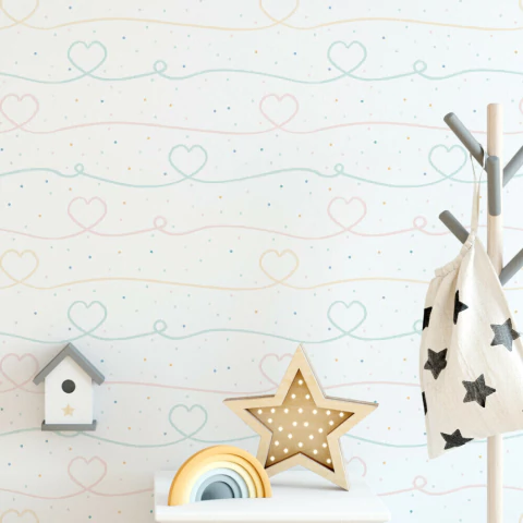 Papel De Parede Fundo Cinza Reciclagem Coração Verde Vermelho - REF:DPTE97