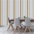 Papel de Parede Autocolante Listrado Azul Marrom Bege e Branco Listras Decorativas Quarto Vinil - REF:DPLI163 - comprar online