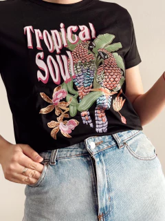 Remera tropical soul - negra - comprar online