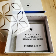 PROMO! Pack ESPECIAL 24 Plantillas + Caja Sashiko + Instructivos+ Lapicera tinta azul borrable. Stock limitado. - comprar online
