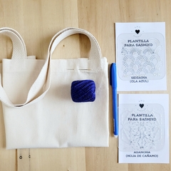 kit SASHIKO Tote Primeras puntadas. - AmoBordar