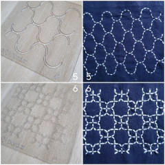 PROMO! Pack x24 Plantillas para SASHIKO + Instructivo + Bolsa presentación + Lapicera tinta azul termoborrable - tienda online