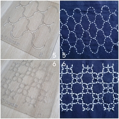 PROMO! Pack ESPECIAL 24 Plantillas + Caja Sashiko + Instructivos+ Lapicera tinta azul borrable. Stock limitado. - tienda online