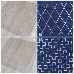 PROMO! Pack ESPECIAL 24 Plantillas + Caja Sashiko + Instructivos+ Lapicera tinta azul borrable. Stock limitado. en internet