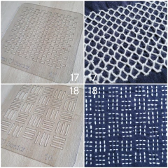 PROMO! Pack x24 Plantillas para SASHIKO + Instructivo + Bolsa presentación + Lapicera tinta azul termoborrable - tienda online