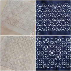 PROMO! Pack x24 Plantillas para SASHIKO + Instructivo + Bolsa presentación + Lapicera tinta azul termoborrable