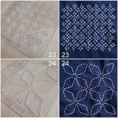 PROMO! Pack x24 Plantillas para SASHIKO + Instructivo + Bolsa presentación + Lapicera tinta azul termoborrable - comprar online