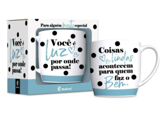 CANECA PORCELANA 300ML VOCÊ É LUZ