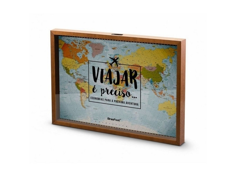 Quadro Vidro Viagem - Viajar É Preciso