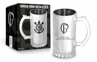 CANECA VIDRO METALIC CORINTHIANS