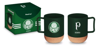 CANECA VIDRO C/PORTA COPO - PALMEIRAS