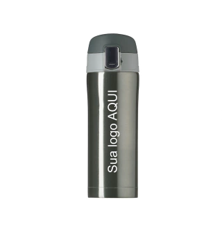 Garrafa Térmica 350ml Flip Cinza Personalizada - comprar online