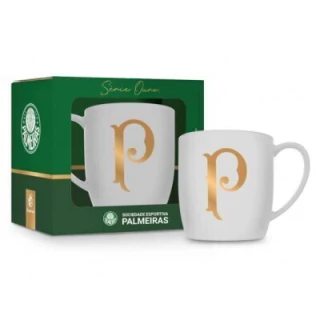 Caneca de Café Porcelana 300ml Palmeiras Branca