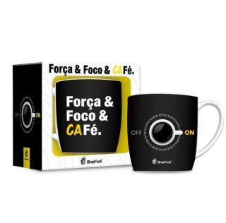 Caneca Porcelana Urban - Foco Força e Café
