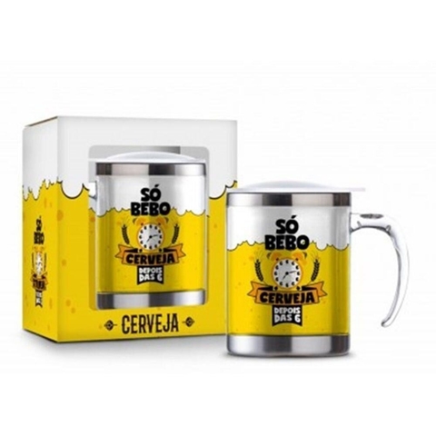 Caneca Plástica Inox - Só Bebo Depois Das 6 - comprar online