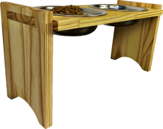 Comedouro Elevado Médio Duplo Pinus - comprar online