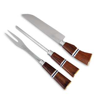 Kit Utensílios Artesanal Garfo, Faca e Chaira 8" - Arte Churrasco