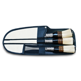 Kit Utensílios Artesanal Garfo, Faca e Chaira 8"
