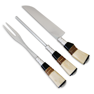 Kit Utensílios Artesanal Garfo, Faca e Chaira 8" - comprar online