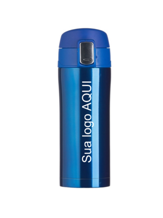 Garrafa Térmica 350ml Flip Azul Personalizada - loja online
