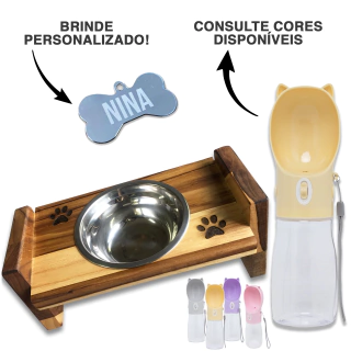 KIT PETS COMEDOURO E GARRAFA COM BRINDE