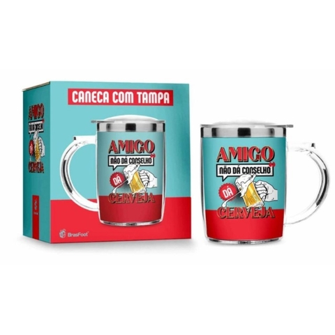 Caneca Plástica Inox - Amigo Não Da Conselho