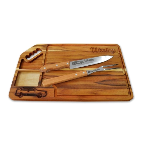 Tábua Retangular + Garfo e Faca - comprar online