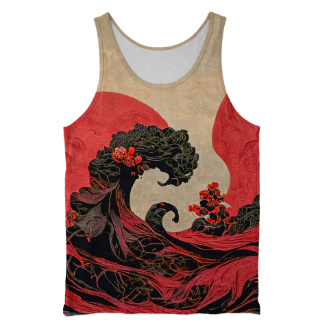 Musculosa Ilustración abstracta Japonesa mod 1