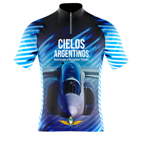 Remera de Ciclismo manga rangla Argentina Homenaje a Pilotos de Avión mod 10