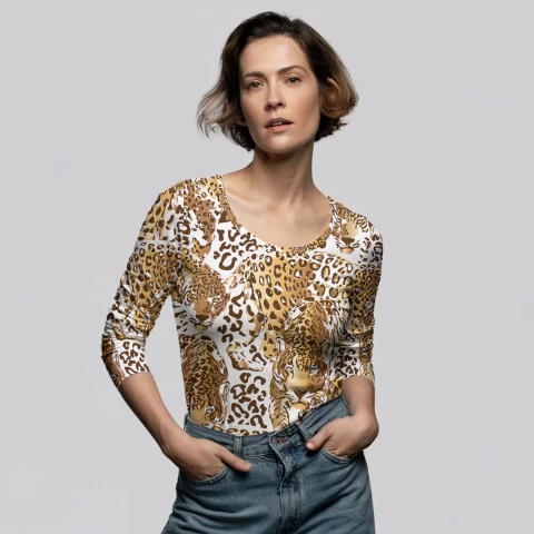 Remera Manga Larga Dama Animal print mod 14 - comprar online