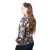 Remera Manga larga Dama fondo negro y flores de peonía mod 9 - tienda online