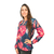 Remera Manga larga Dama fondo oscuro, flores rosadas y naranjas mod 5 - comprar online
