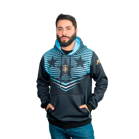 Buzo Hoodie Argentina mod 37 (negra)