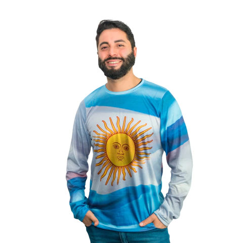 Remera Manga Larga Bandera Argentina
