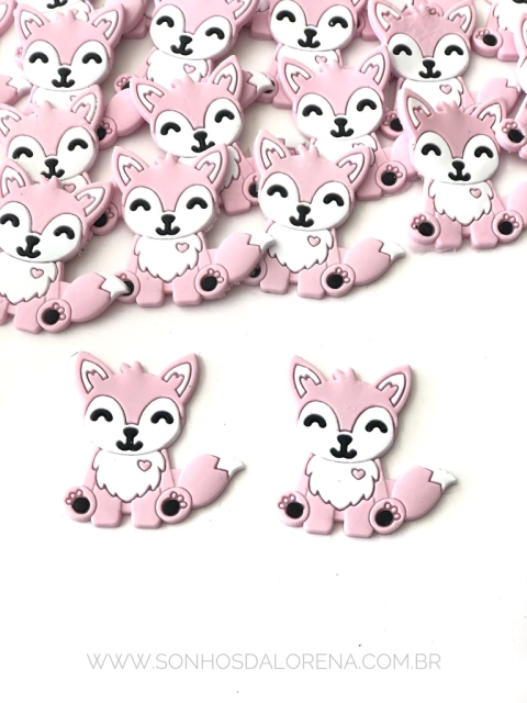 APLIQUE EMBORRACHADO RAPOSA ROSA BB 4,4CM 2 UNIDADES