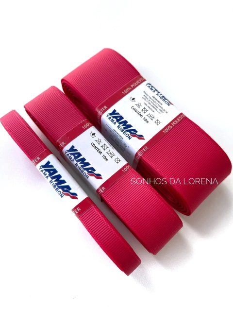 FITA GORGURÃO LISO YAMA COR 198 LA ROSA COM 10 METROS