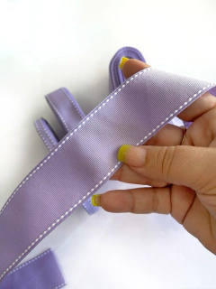 FITA PESPONTADA YAMA LILÁS 430 COM PESPONTO BRANCO (5METROS) - comprar online