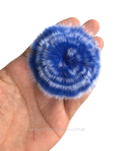 POMPOM ACHATADINHO DE PELUCIA 5,5CM AZUL ROYAL MESCLADO 2UNIDADES - comprar online