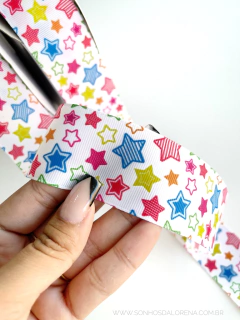 Imagem do FITA ESTAMPADA COM ESTRELAS DE 38MM PEÇA COM 3 METROS