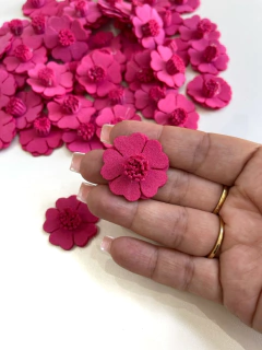 FLOR DUPLA DE CAMURÇA PINK COM 02 UNIDADES - comprar online