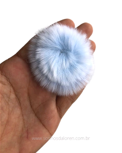 POMPOM ACHATADINHO DE PELUCIA 5,5CM AZUL BÊBÊ MESCLADO 2UNIDADES - comprar online
