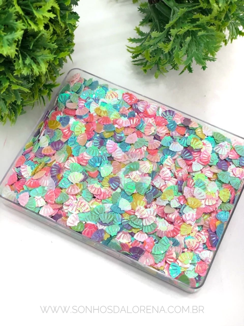 CONFETES DE CONCHAS CANDY COLORS COM 15 GRAMAS