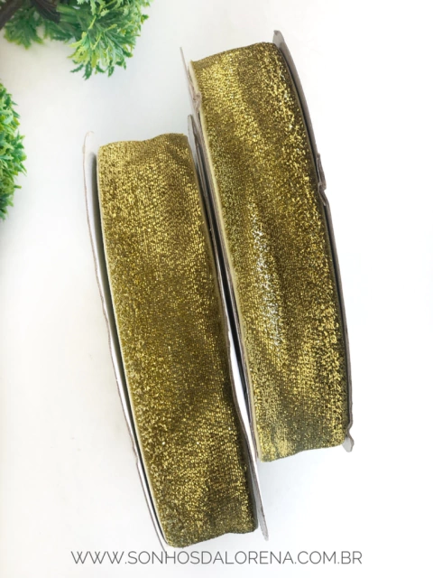 FITA DE LUREX SANDING 38MM DOURADO POR METRO